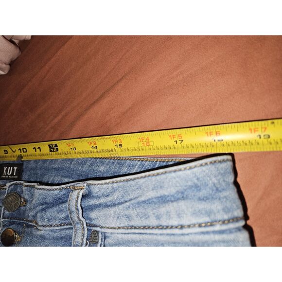 Kut From The Kloth Blue Jeans Button Fly Size16 Plus Size Distressed - Picture 8 of 8